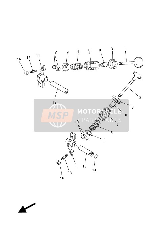 Yamaha VP250 X-CITY 2012 Soupape pour un 2012 Yamaha VP250 X-CITY